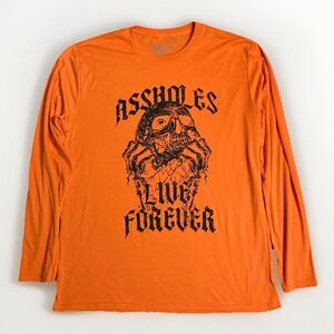 Assholes*s Live Forever Orange Black LS Shirt Mens Large Streetwear ALF